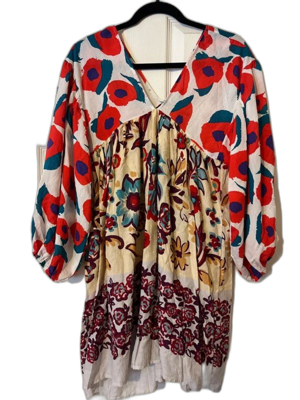 BucketList boho 100% cotton v-neck dress